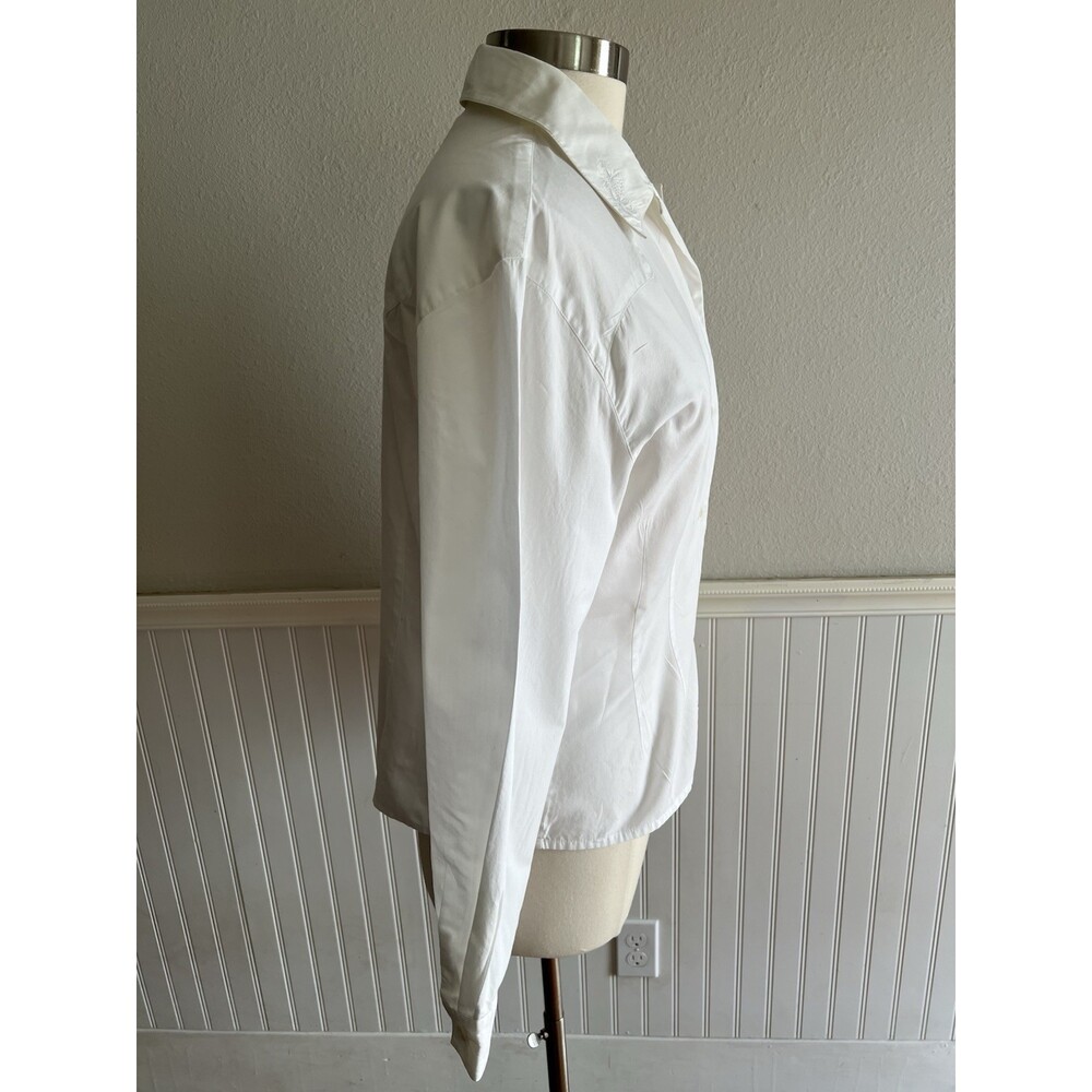 Vtg Robert Comstock Oeste Western Collared Button Up Blouse Cotton Embroidered L - Picture 3 of 9